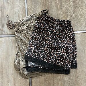 Aerie Women's Leopard Print Shorts in Brown and Black